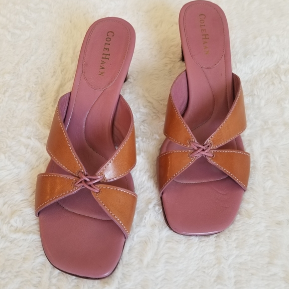 Cole Haan Tan Slide Heeled Sandal 8.5 - Picture 6 of 11
